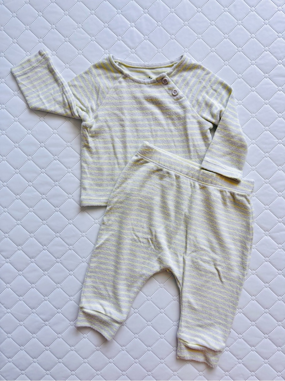 cloud island Yellow & Grey Striped Baby Two-Piece Set
